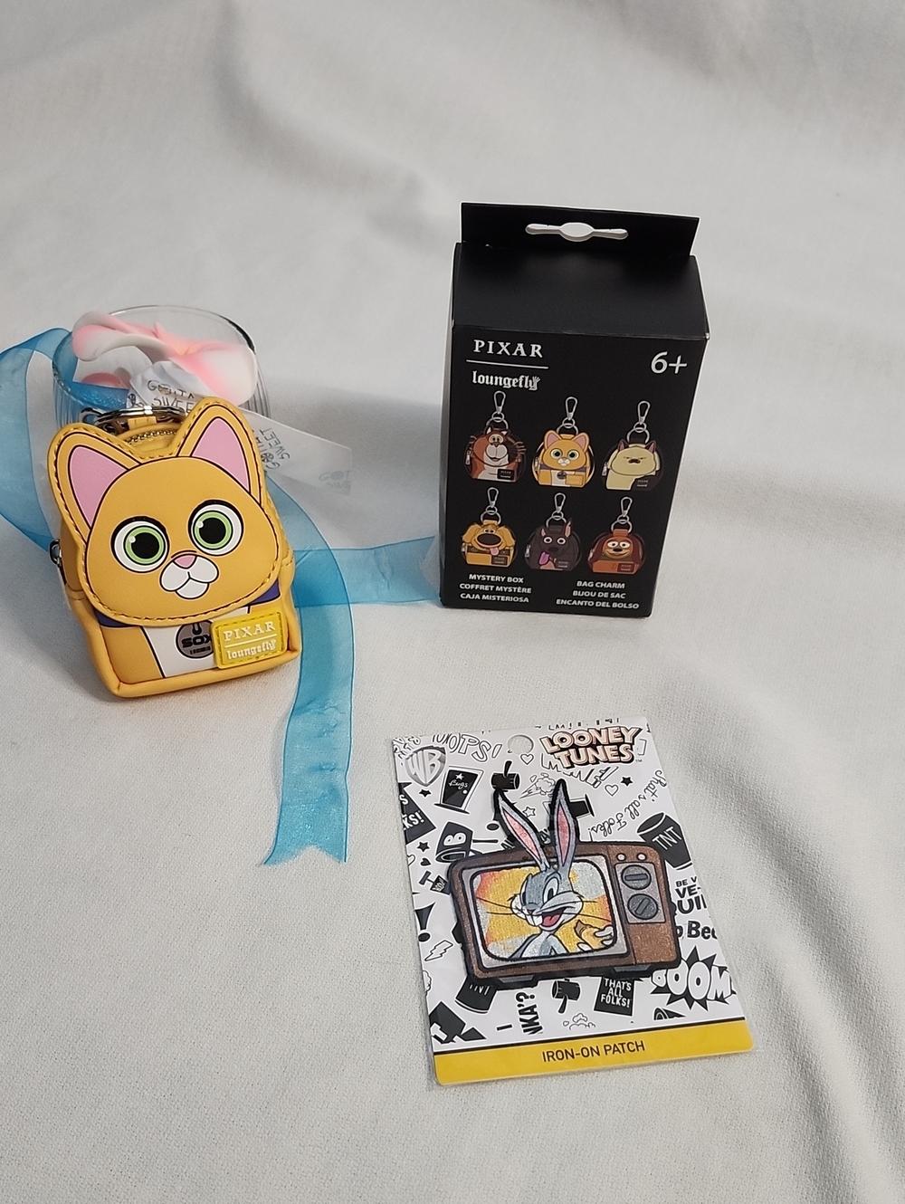 Loungefly Pixar "Dogs&Cats" Mini Bagcharm with "Bugs Bunny" IronOn Patch